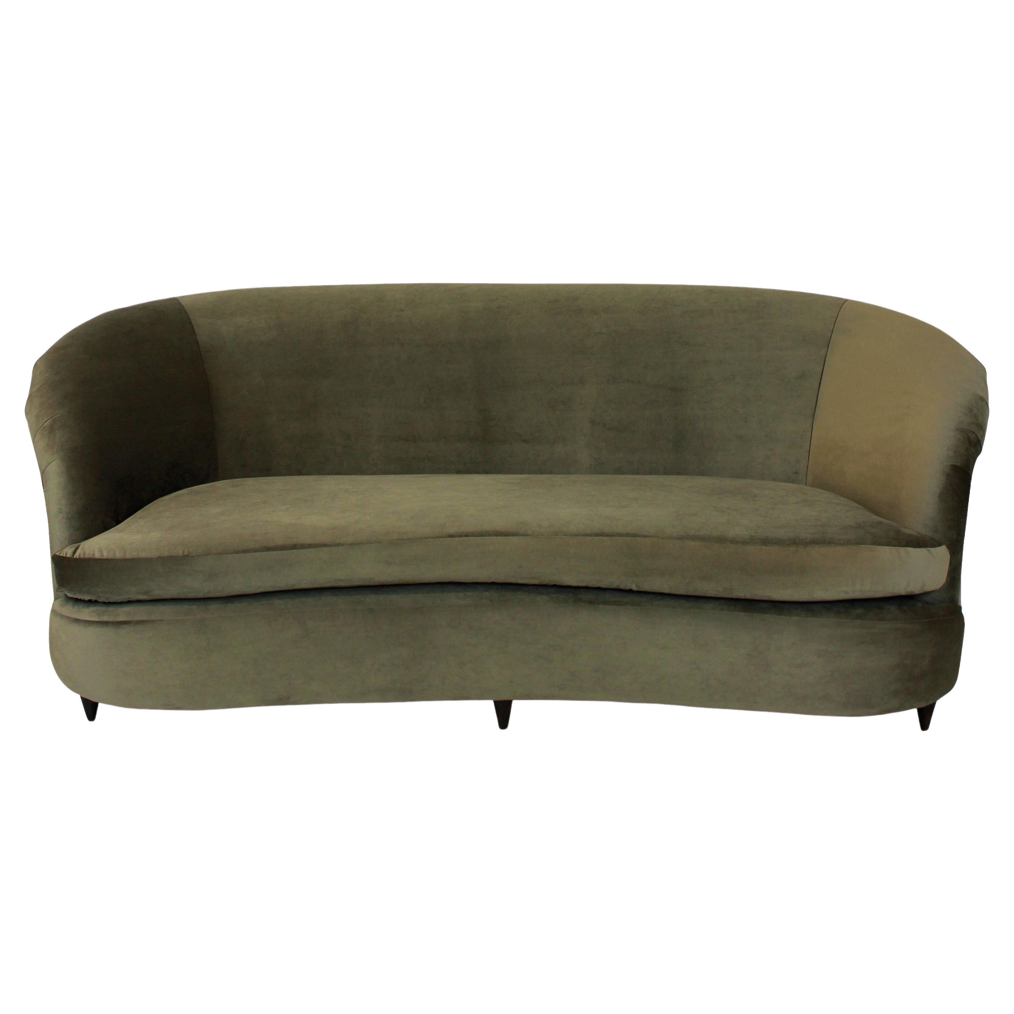 Large Midcentury Three-Seat Sofa by Parisi