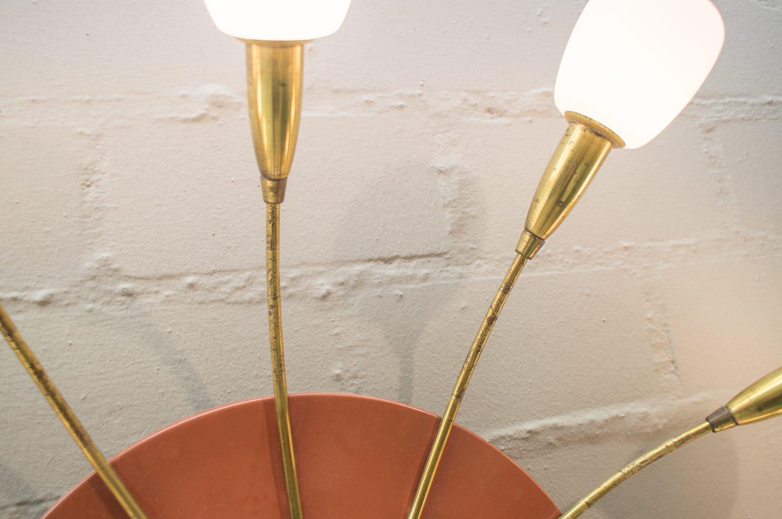 Large Midcentury Wall or Ceiling Sputnik Lamp with 12 Arms, 1950s For Sale 2
