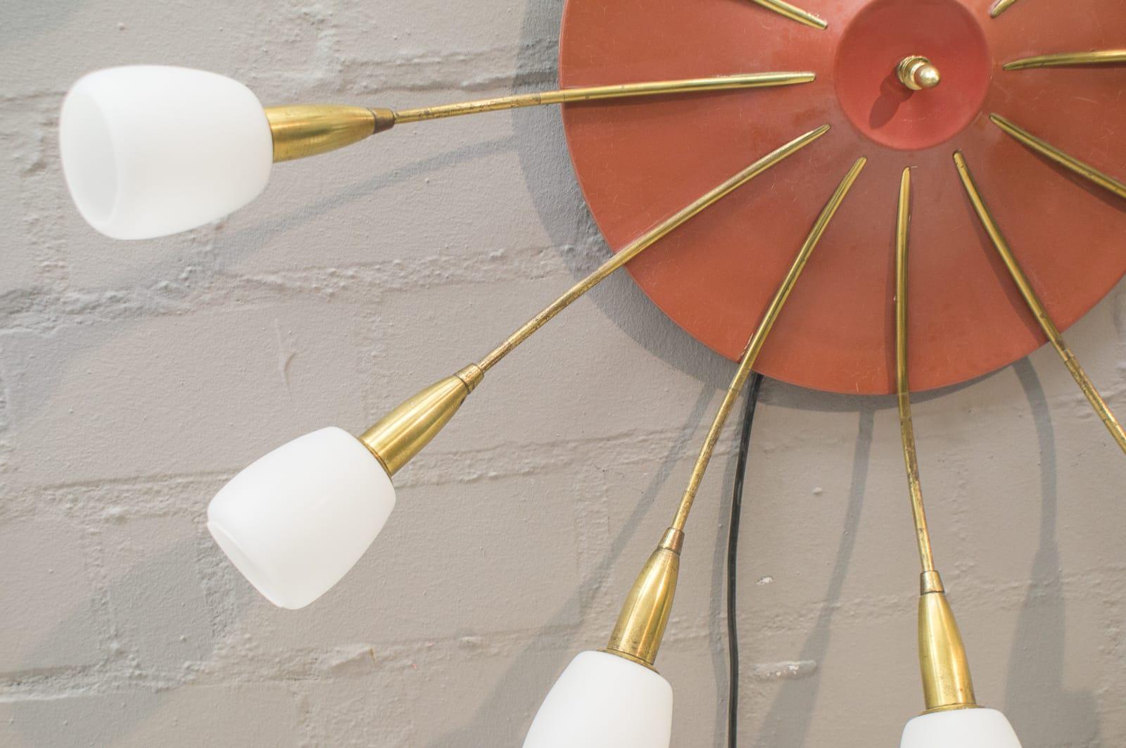 Large Midcentury Wall or Ceiling Sputnik Lamp with 12 Arms, 1950s For Sale 6