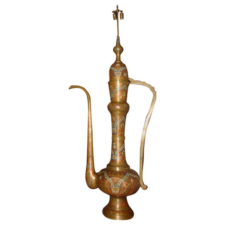 Large Middle-Eastern Ewer Floor Lamp