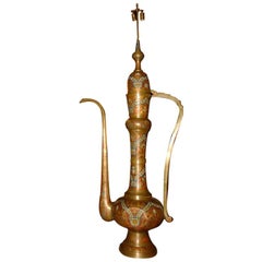 Large Middle-Eastern Ewer Floor Lamp