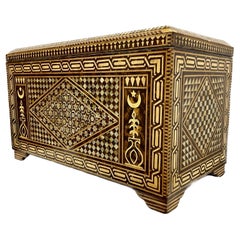 Large Middle Eastern Moorish Turkish Mother-of-pearl Inlaid Chest