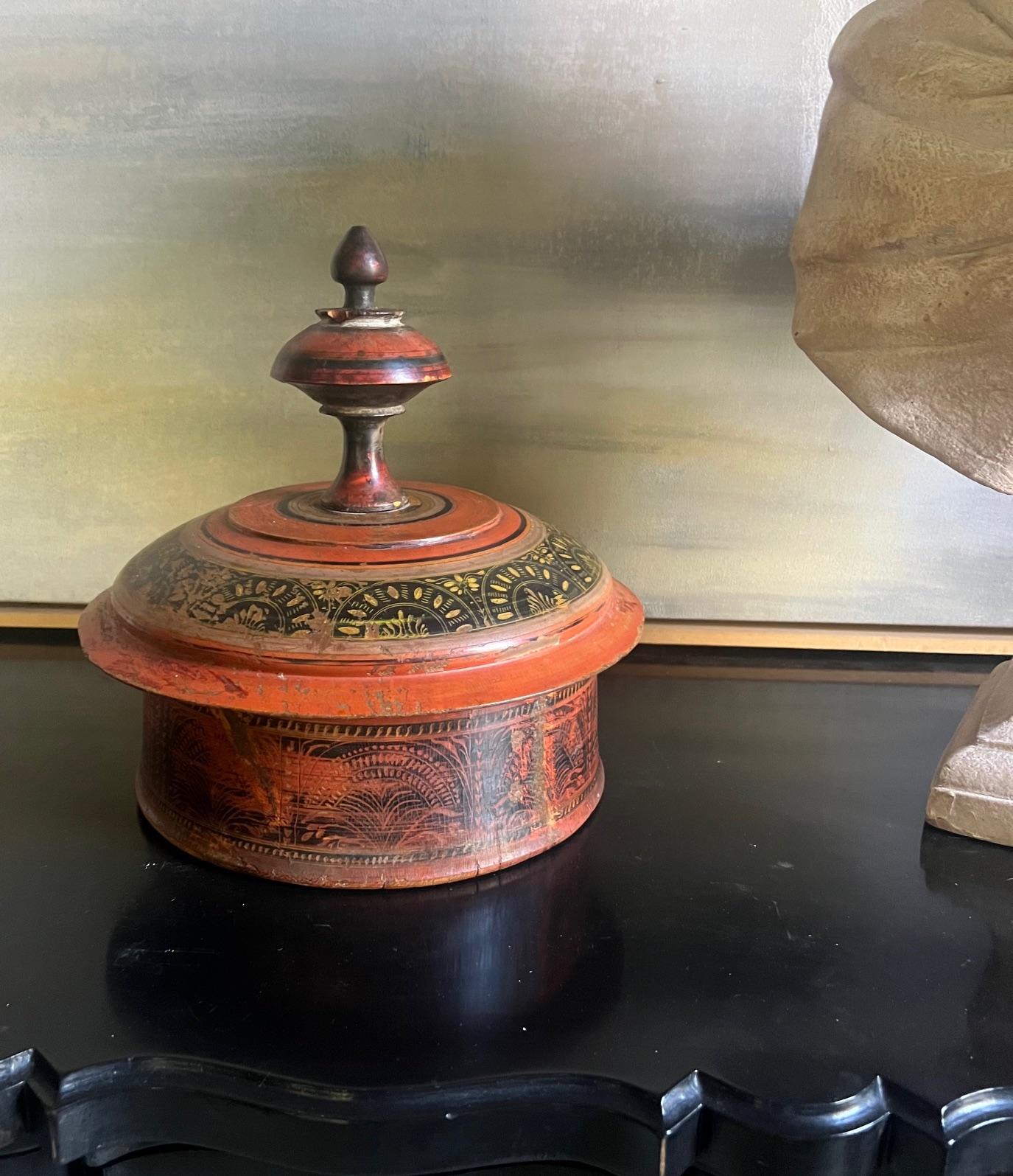 Large Middle Eastern Round Lidded Spice Box, c. 1900 For Sale 3