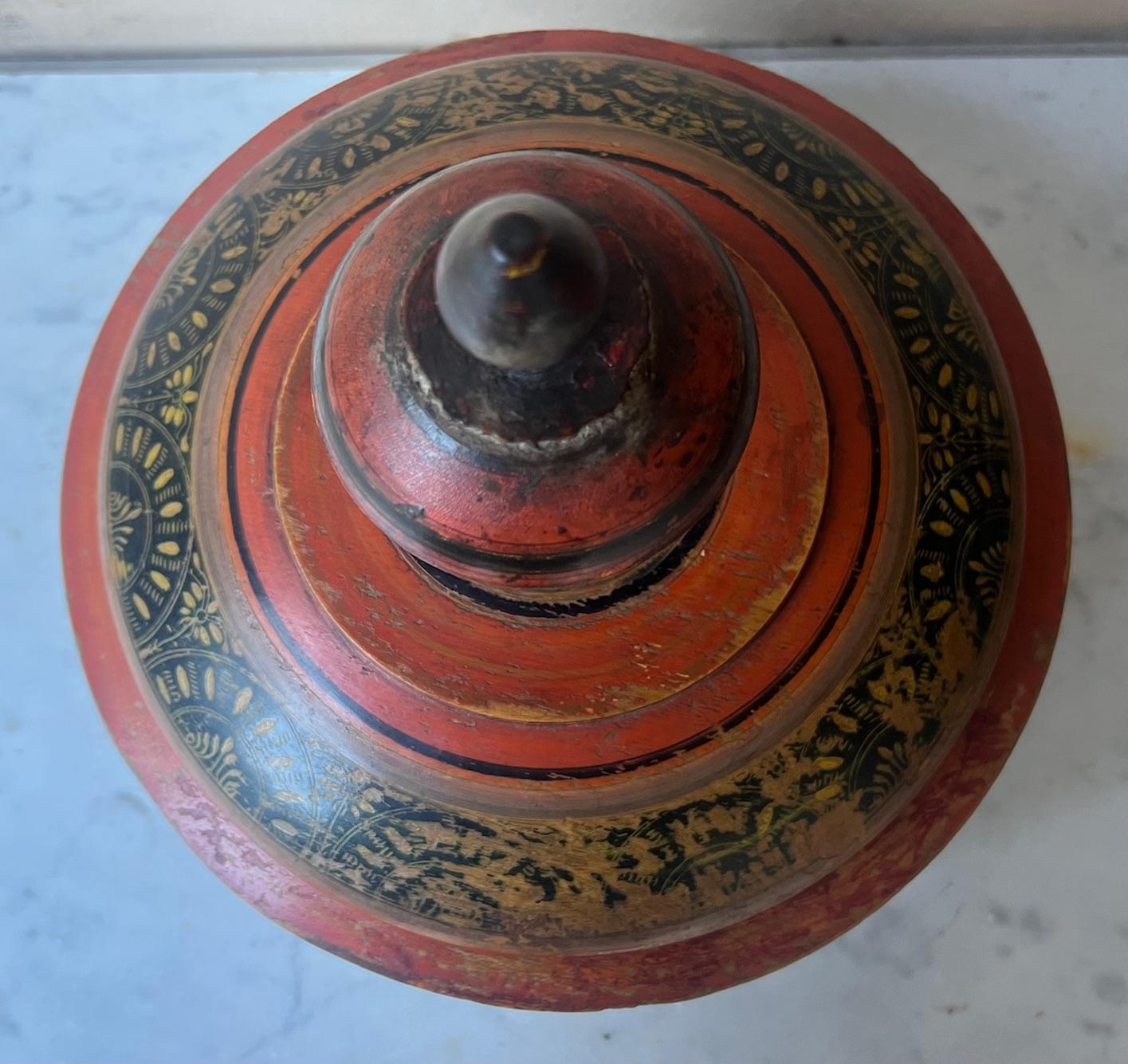 Large Middle Eastern Round Lidded Spice Box, c. 1900 For Sale 5