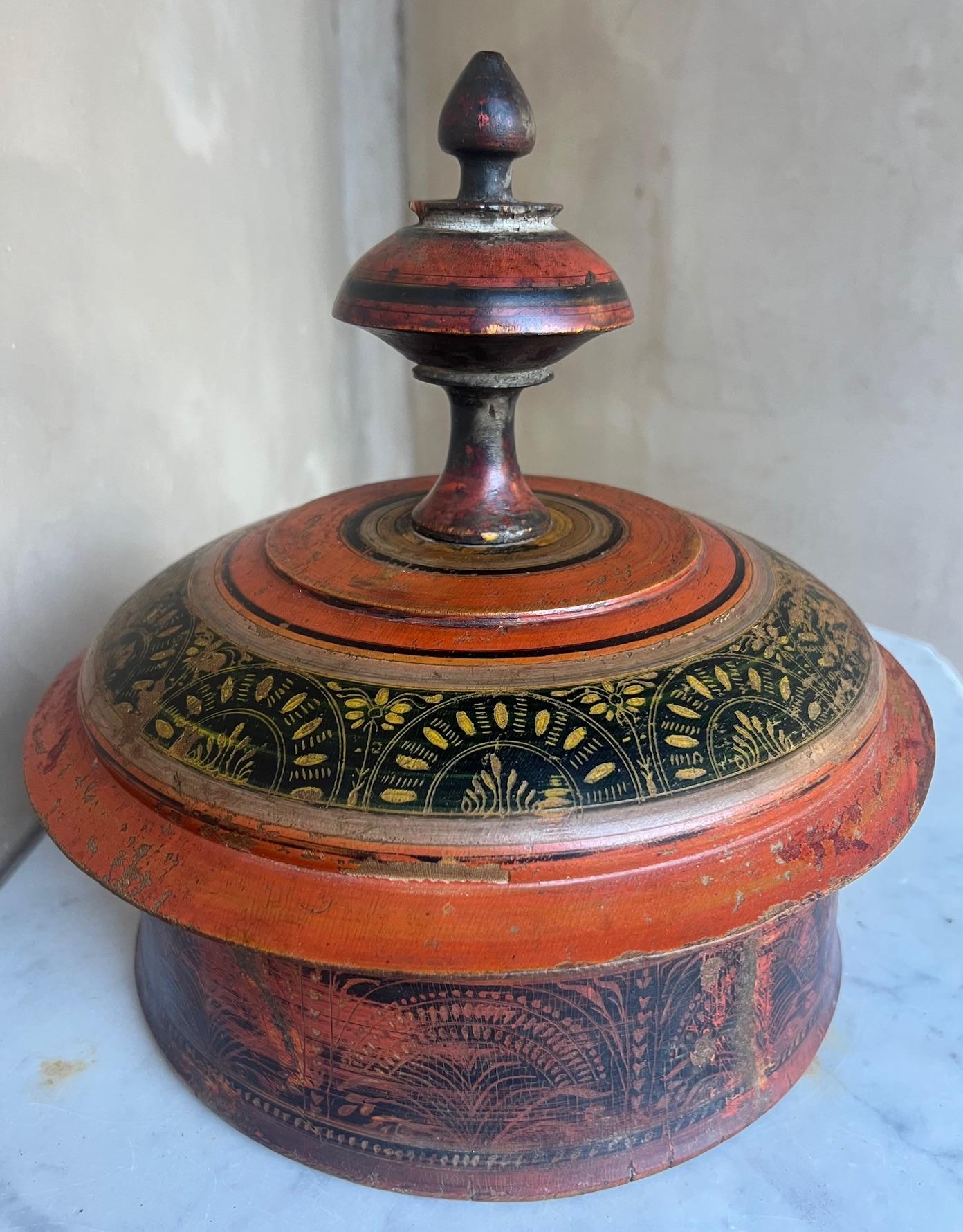 Large Middle Eastern Round Lidded Spice Box, c. 1900 For Sale 6
