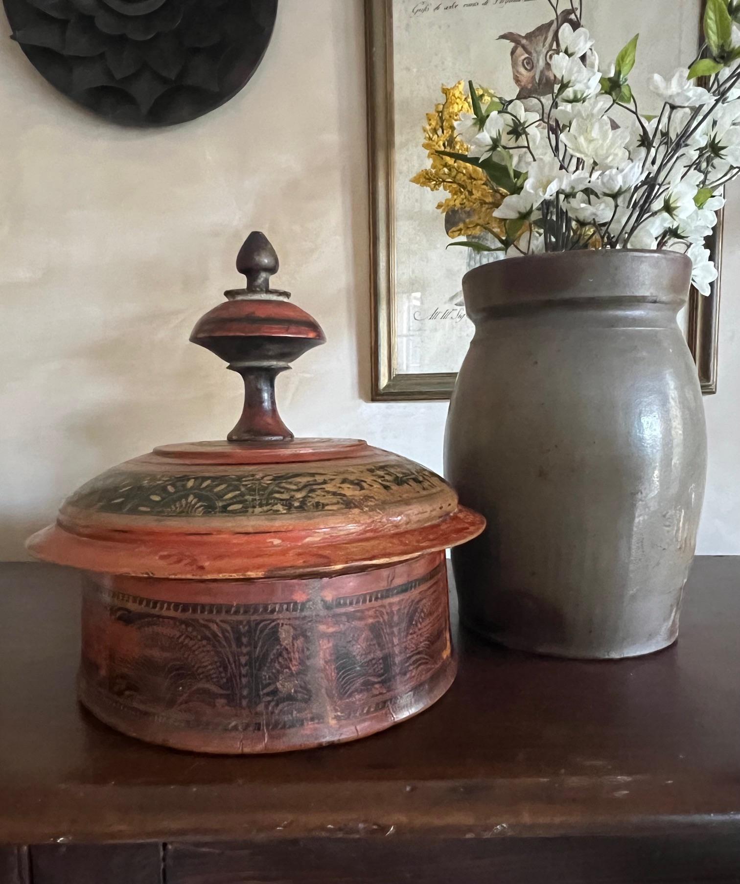 Large Middle Eastern Round Lidded Spice Box, c. 1900 For Sale 7