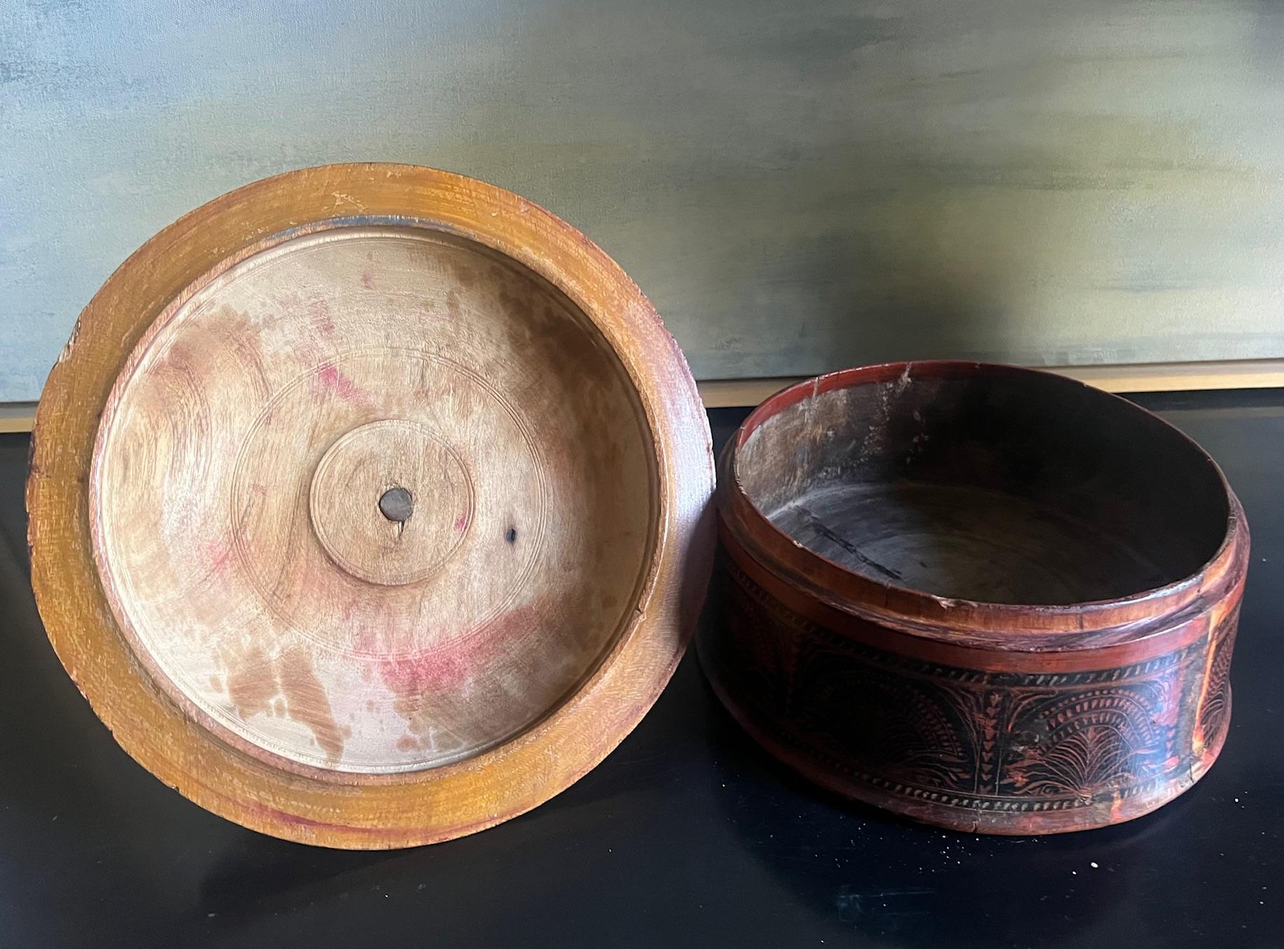 Large Middle Eastern Round Lidded Spice Box, c. 1900 For Sale 9
