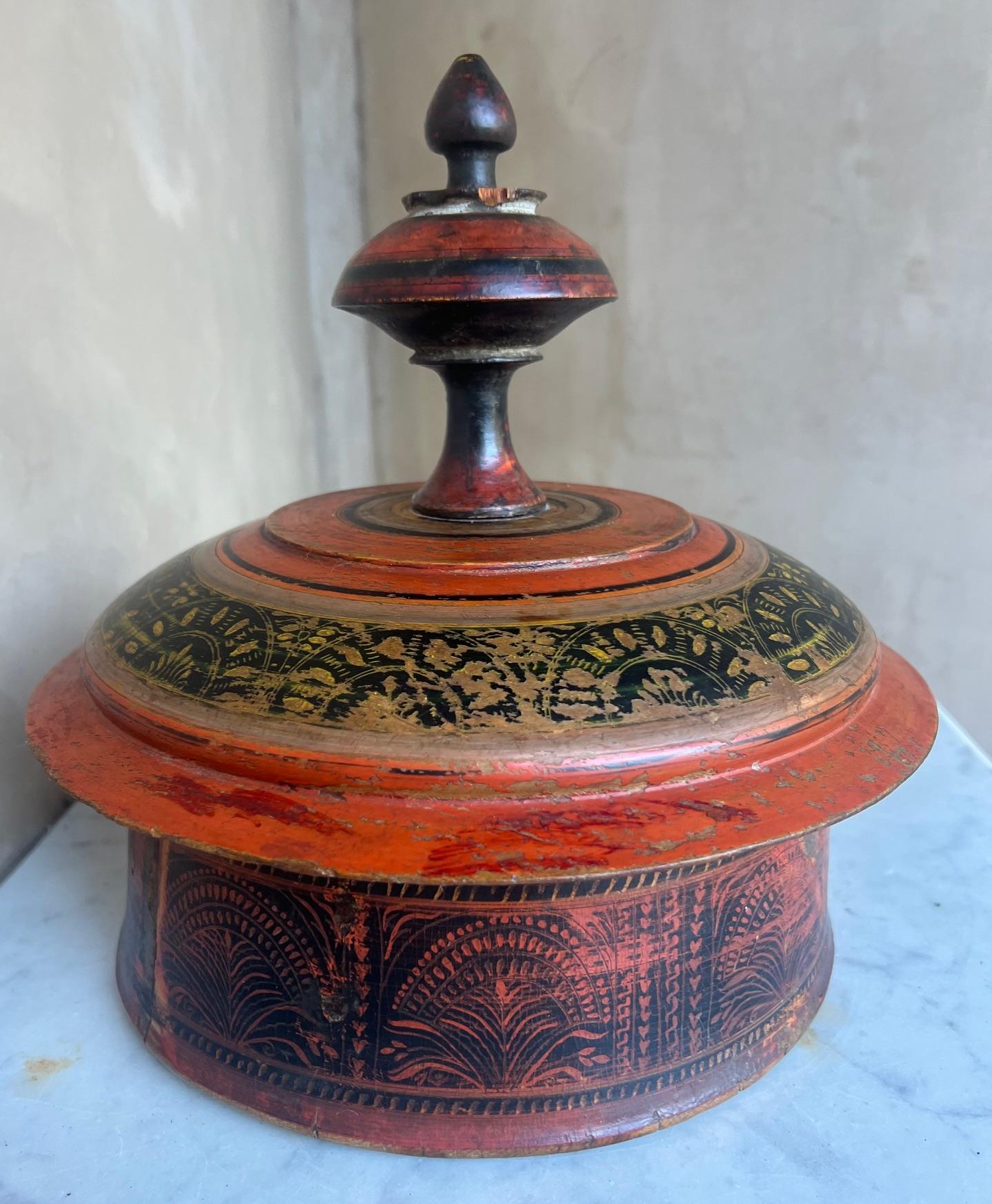 Large Middle Eastern Round Lidded Spice Box, c. 1900 For Sale 10