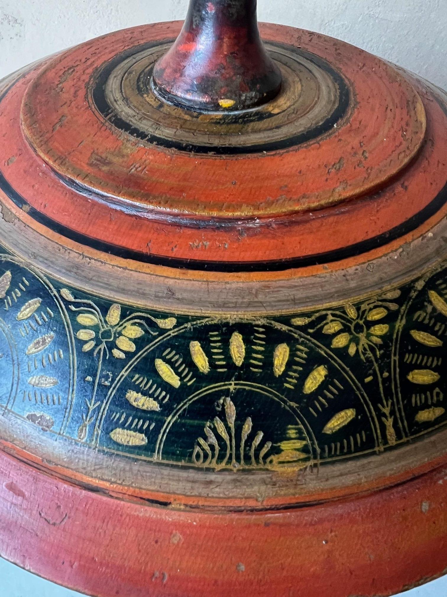 Large Middle Eastern Round Lidded Spice Box, c. 1900 In Good Condition For Sale In Ross, CA