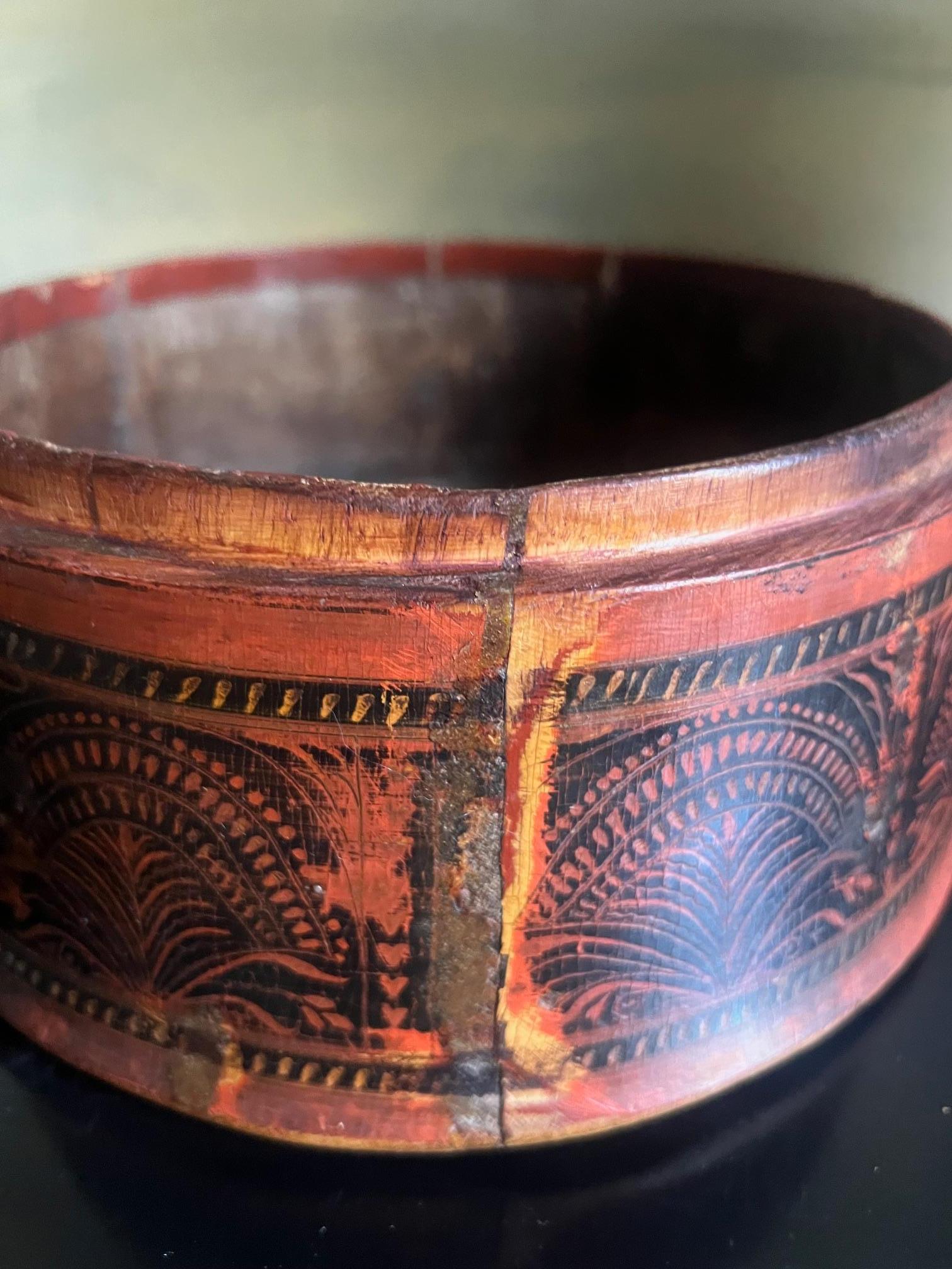 20th Century Large Middle Eastern Round Lidded Spice Box, c. 1900 For Sale