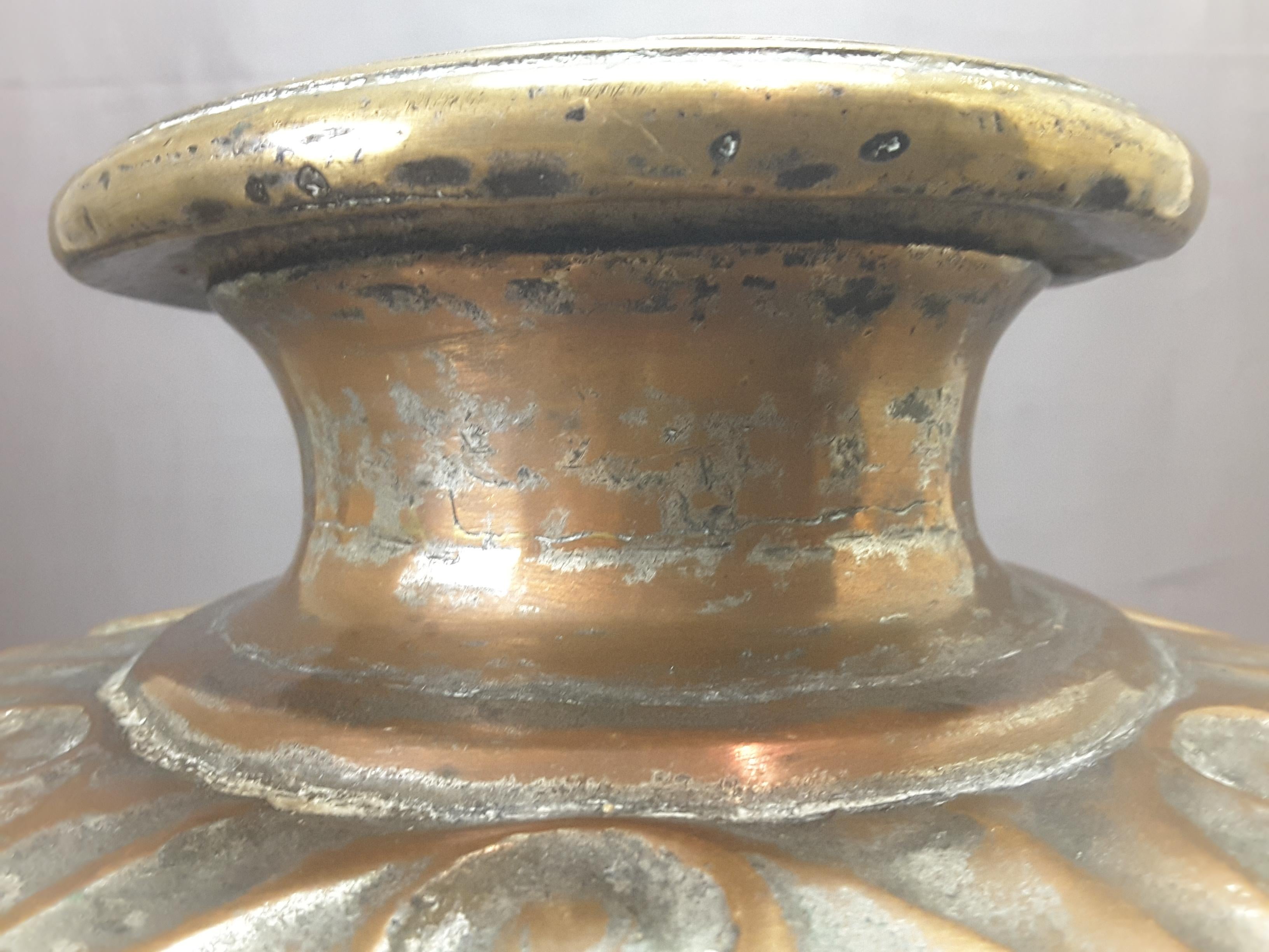 Large Middle Eastern Tinned Copper Water Vessel 19th Century  3