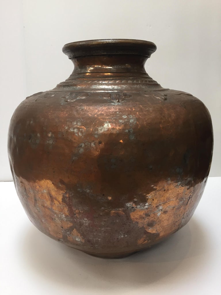 Antique Copper Vase Garden Decorative Copper Flower Pot Vintage Copper Vase Antique Old Copper Planter Turkish Copper Flower Pot