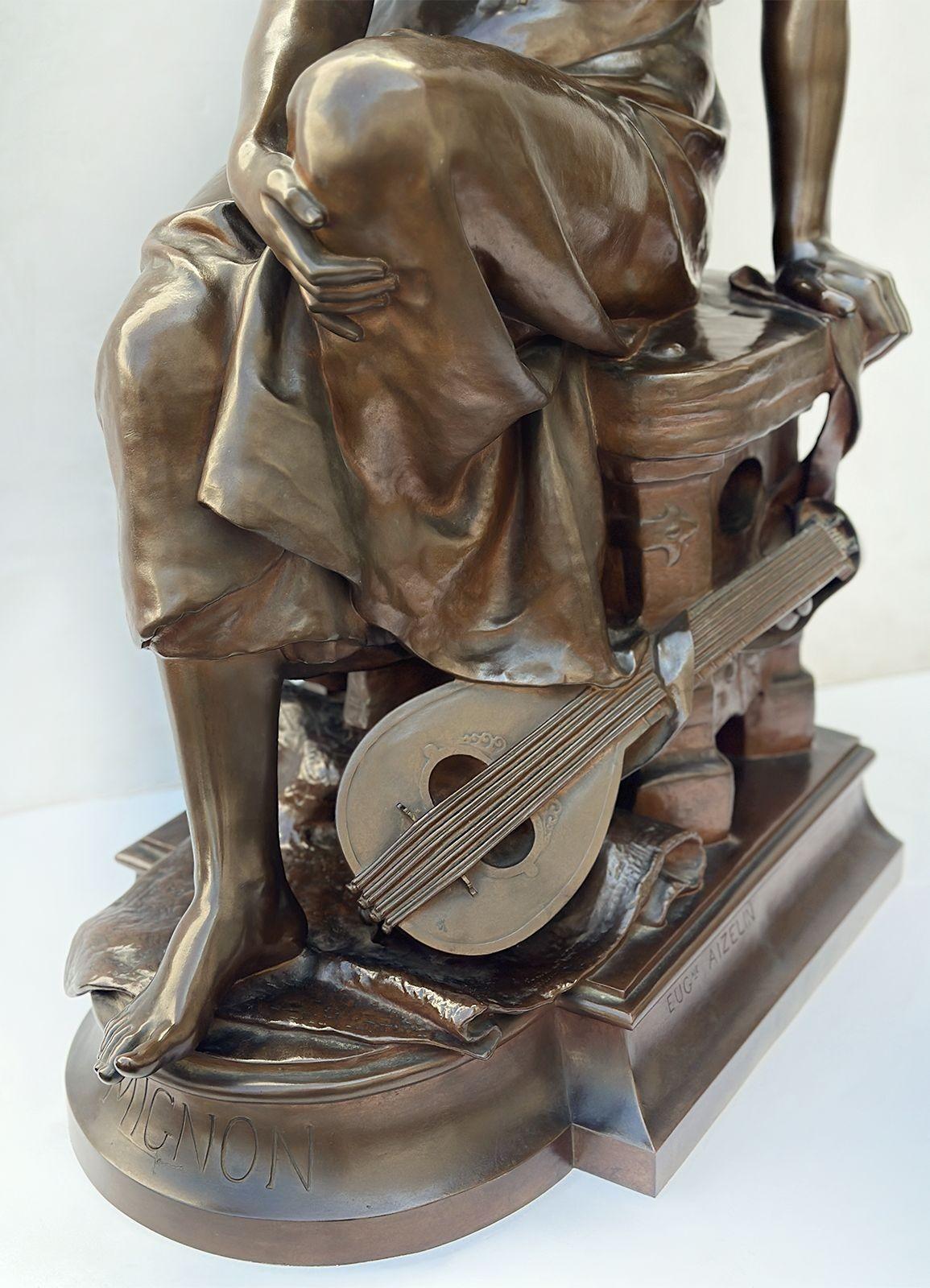 Français Grande sculpture en bronze 