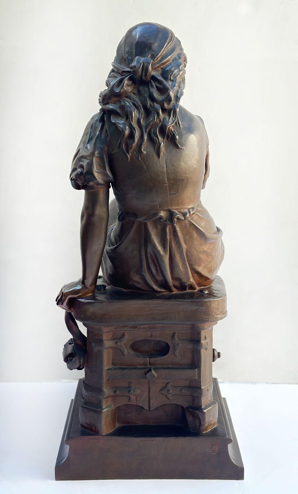Fin du XIXe siècle Grande sculpture en bronze 