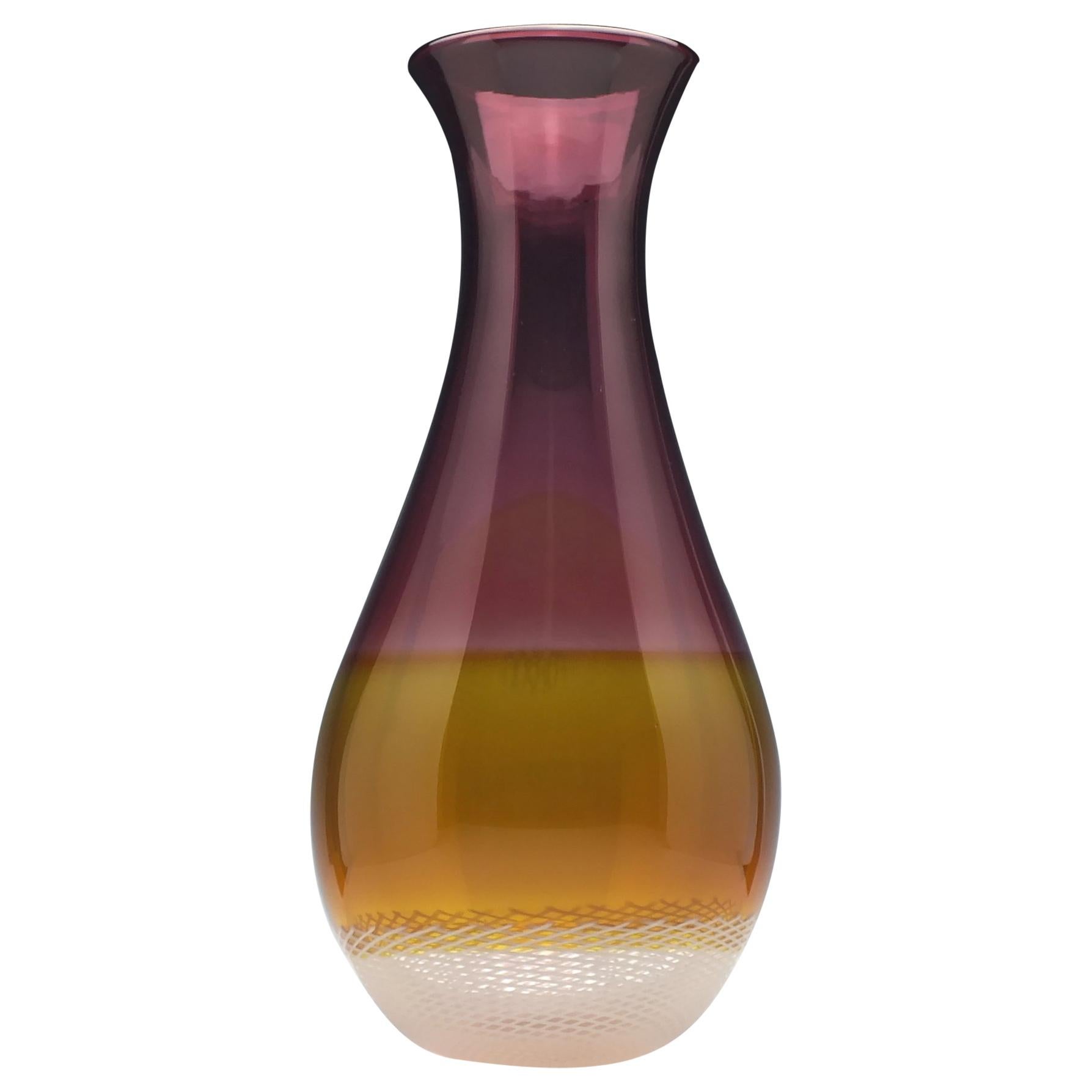 Large Mike Hunter Reticello Incalmo Glass Vase