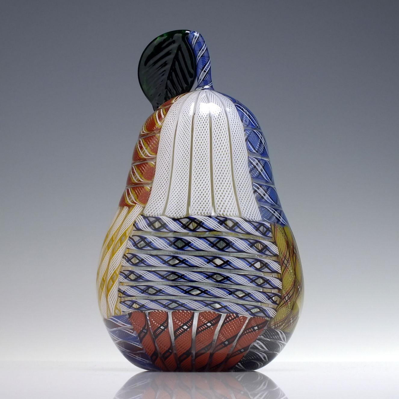Contemporary Large Mike Hunter Scottish Studio Glass Zanfirico Pear