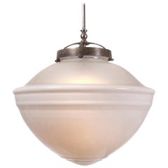 Large Milk and Frosted Glass Pendent