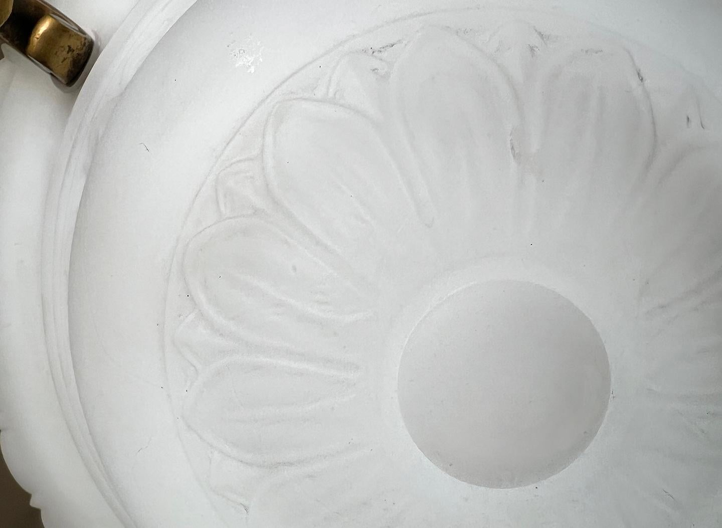 Cast Large Milk Glass Bowl Light, Victorian For Sale