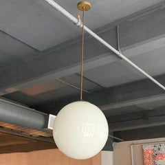 Large Milk Glass Globe Pendant Light