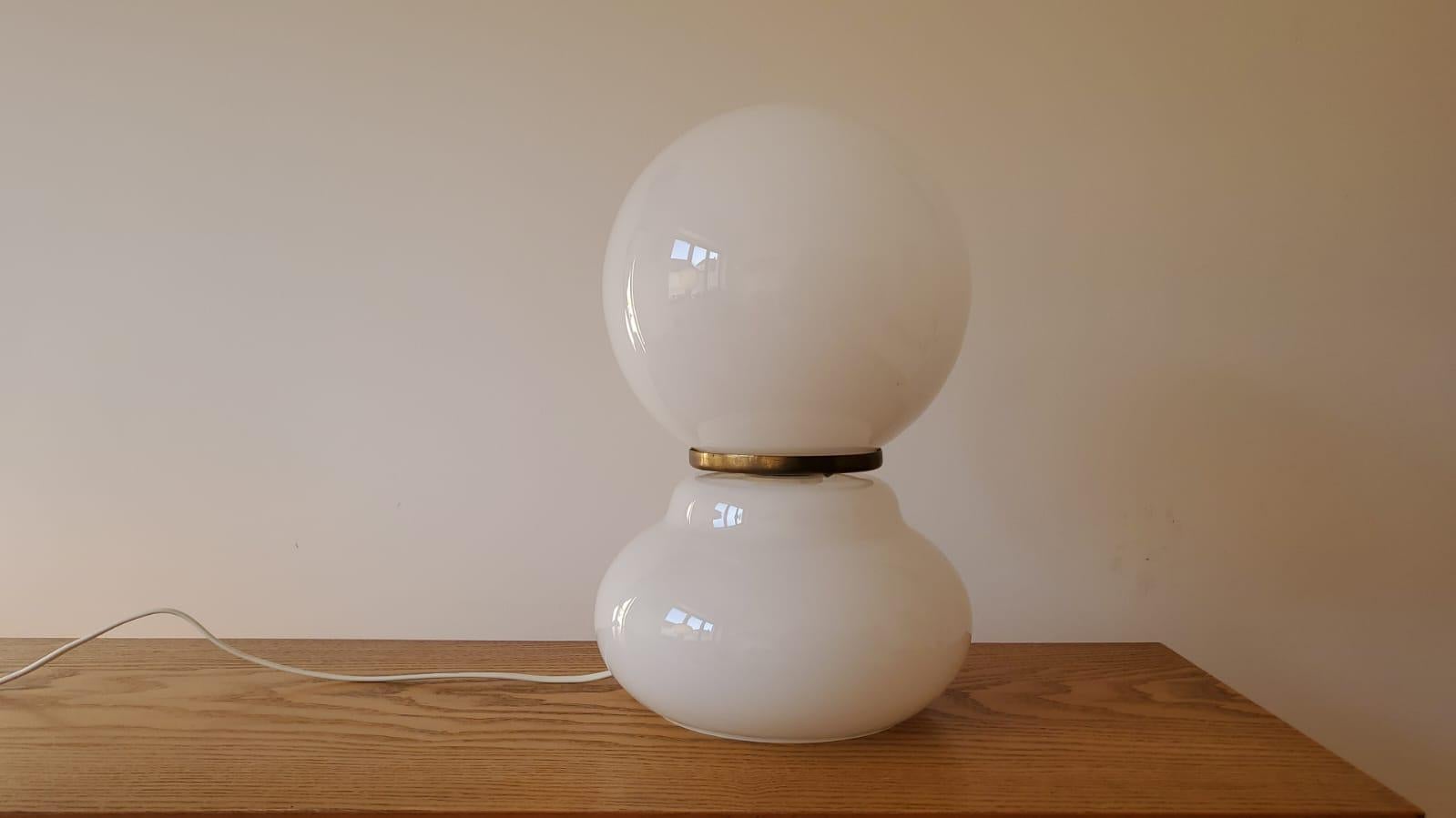 Large Milk Glass Table Lamp, 1970s For Sale 3