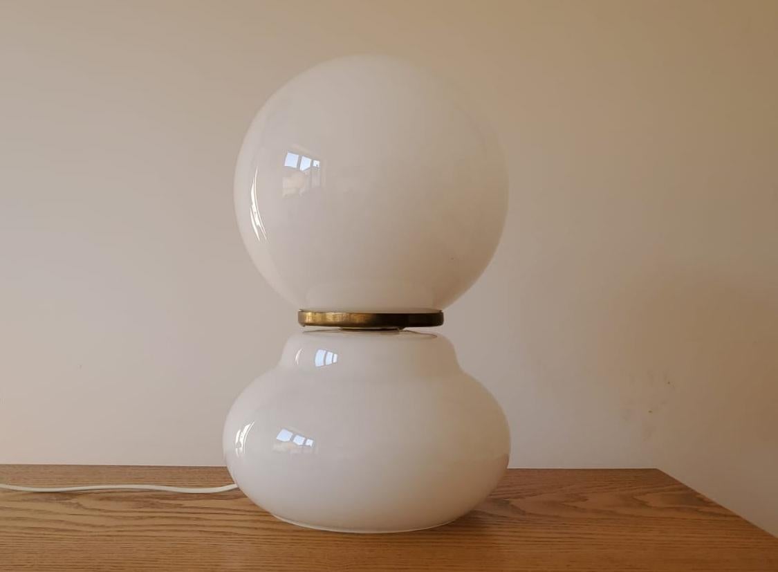 Large Milk Glass Table Lamp, 1970s 6