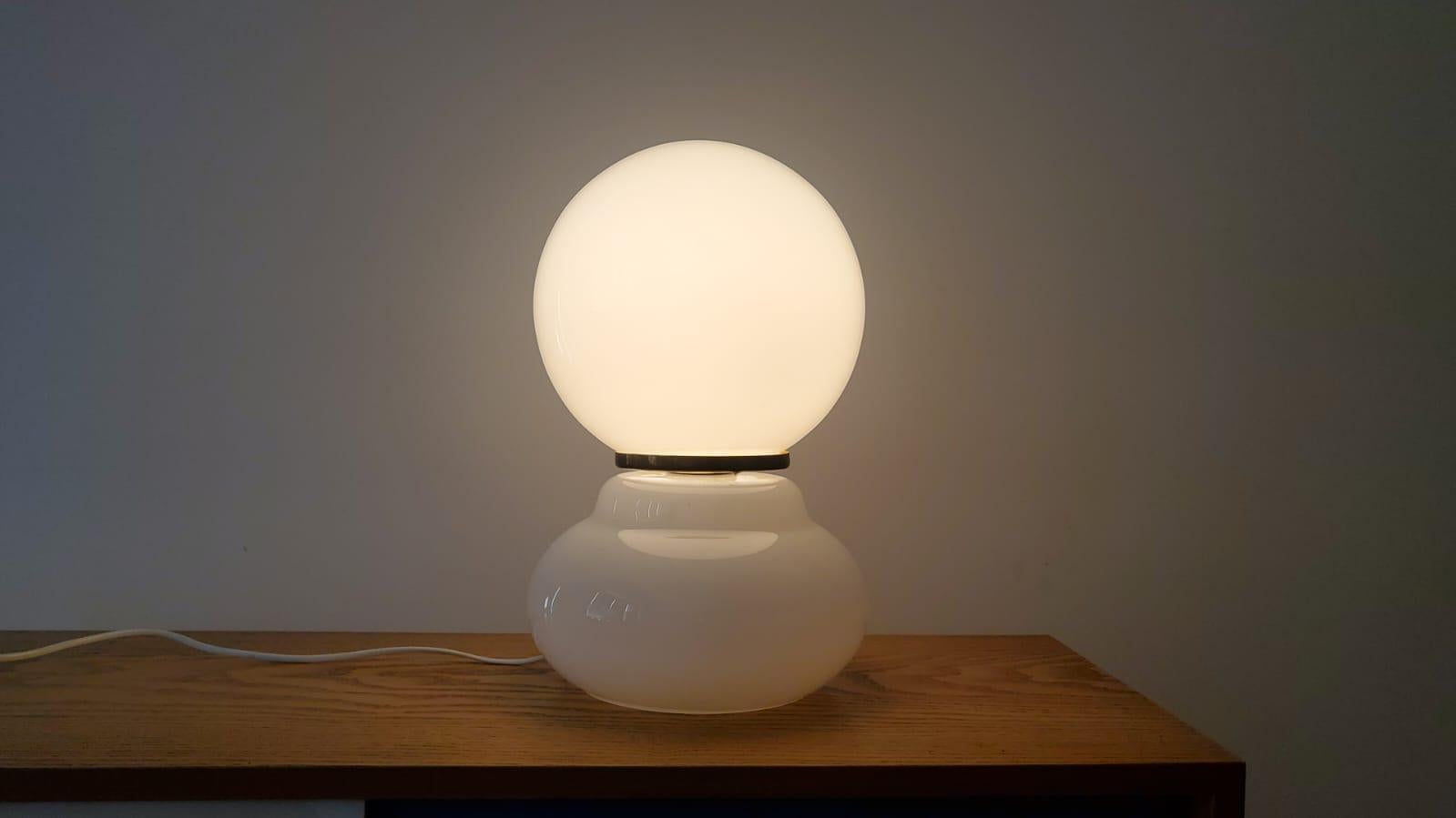 Mid-Century Modern Large Milk Glass Table Lamp, 1970s For Sale