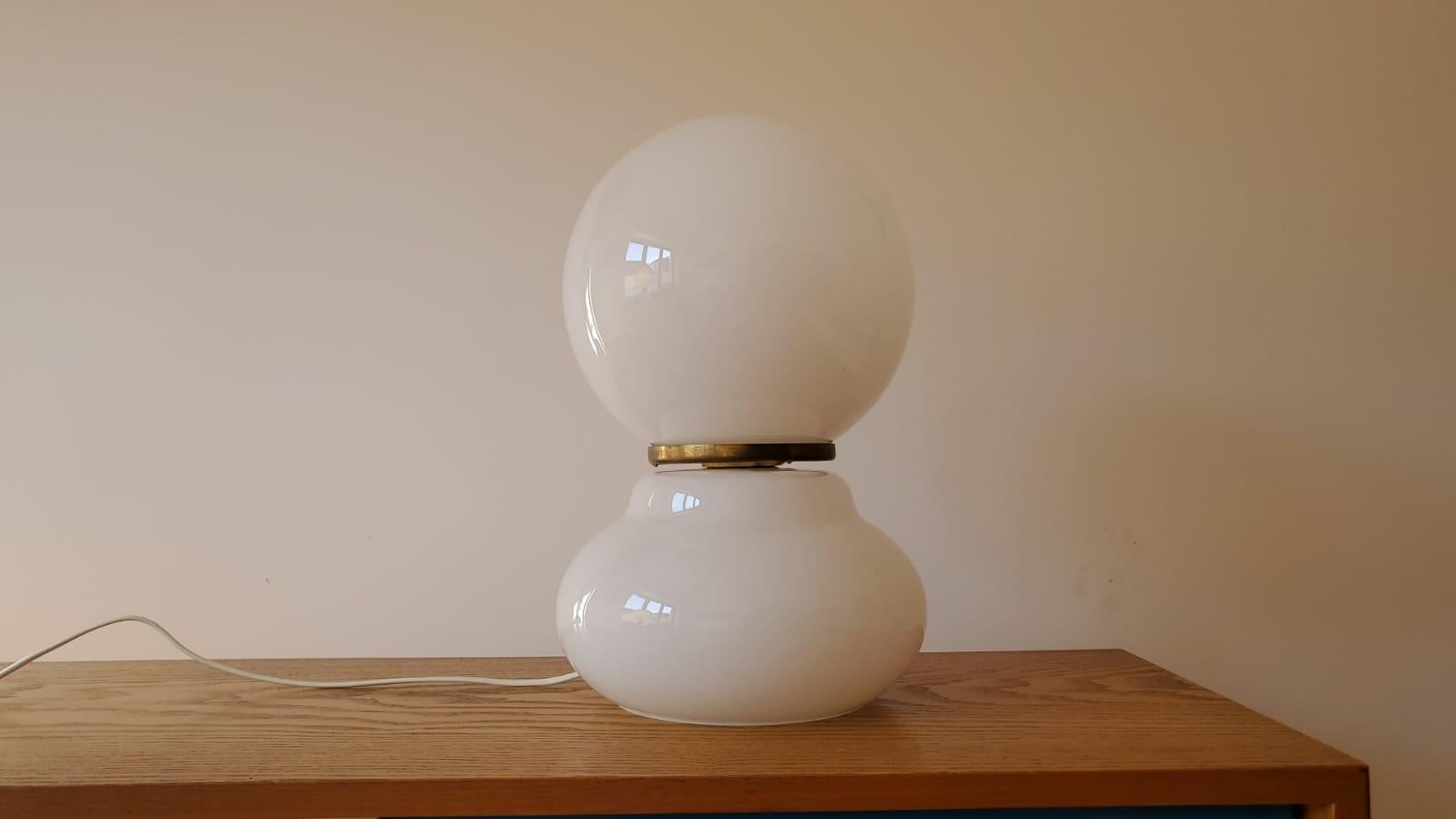 Large Milk Glass Table Lamp, 1970s For Sale 2