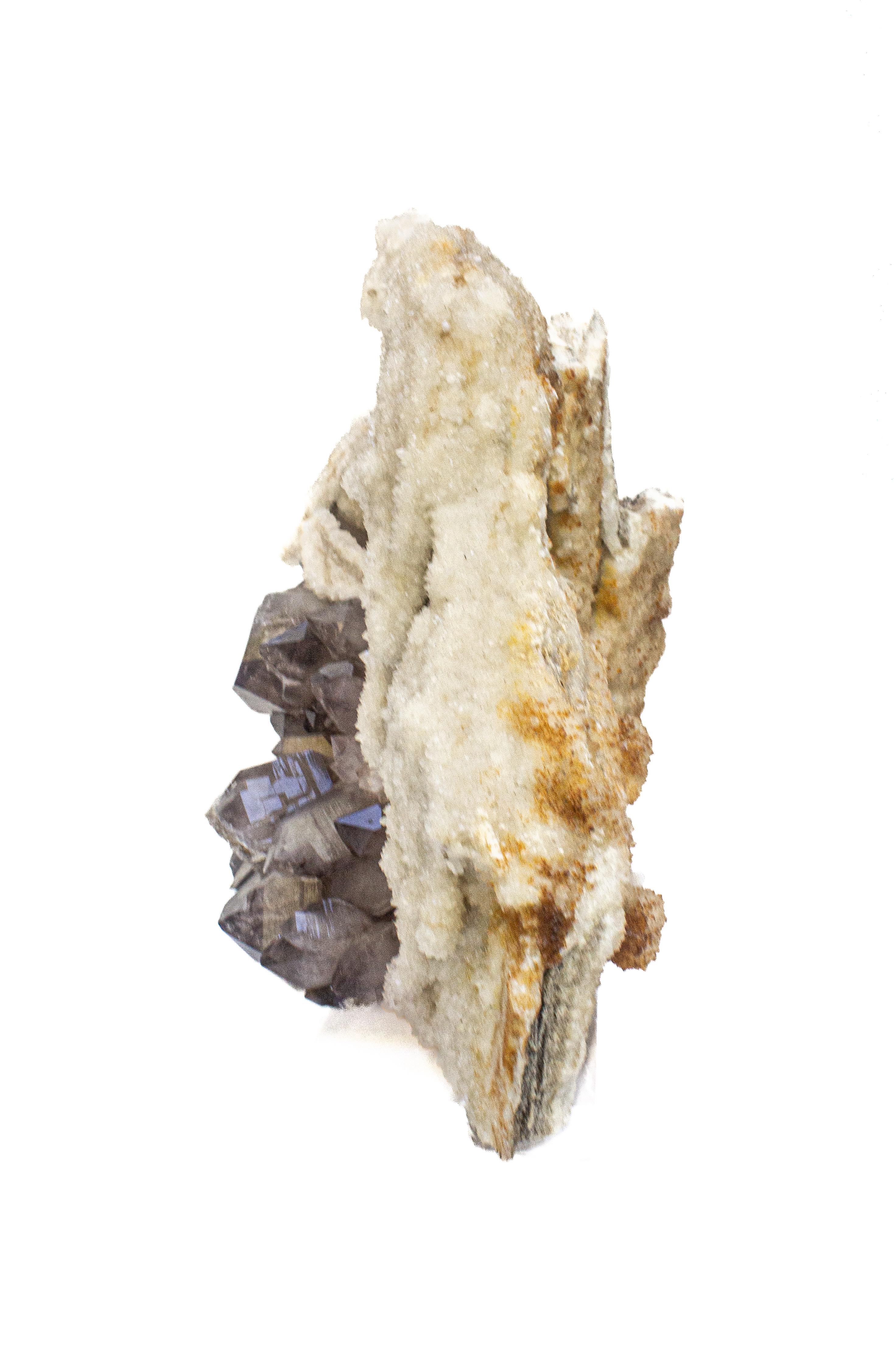 Großer Milchquarz-Kristall-Cluster mit Amethyst-Kristall-Kristall-Kristallen (Handgeschnitzt) im Angebot