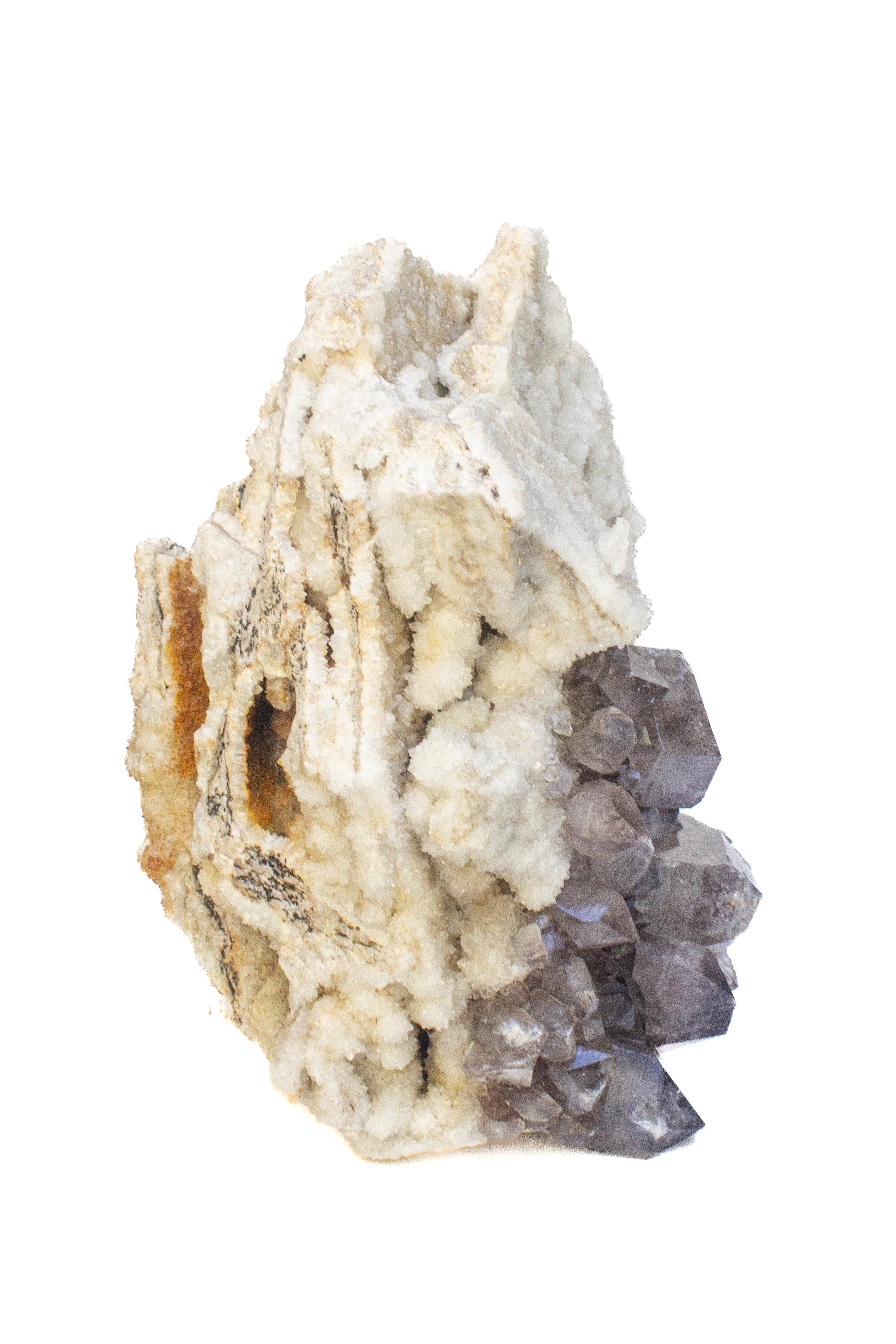 Large Milky Quartz Crystal Cluster with Amethyst Crystals In Excellent Condition For Sale In Dublin, Dalkey