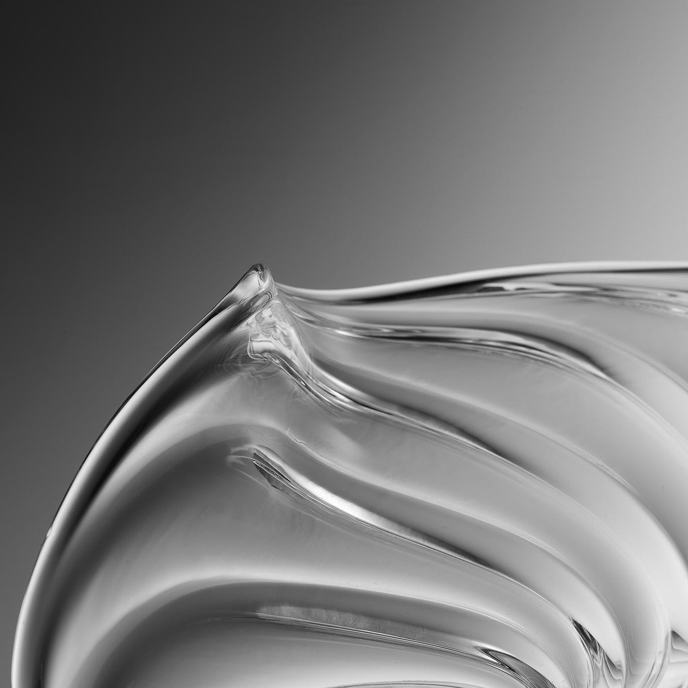 Vetro Large Millerighe Clear Glass Vase by Casarialto in vendita