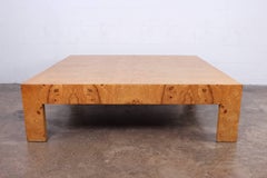 Large Milo Baughman Burl Coffee Table