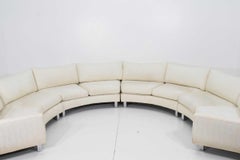 Milo Baughman Four Section Curved Sectional Sofa in White