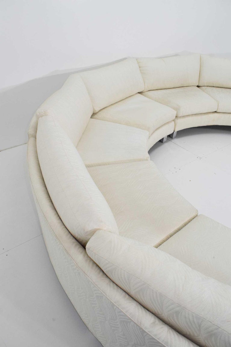 Large Milo Baughman Four Section Circular Sofa For Sale at 1stdibs