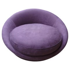 Large Milo Baughman, Mid-Century Modern Round Chaise or Satellite Chair