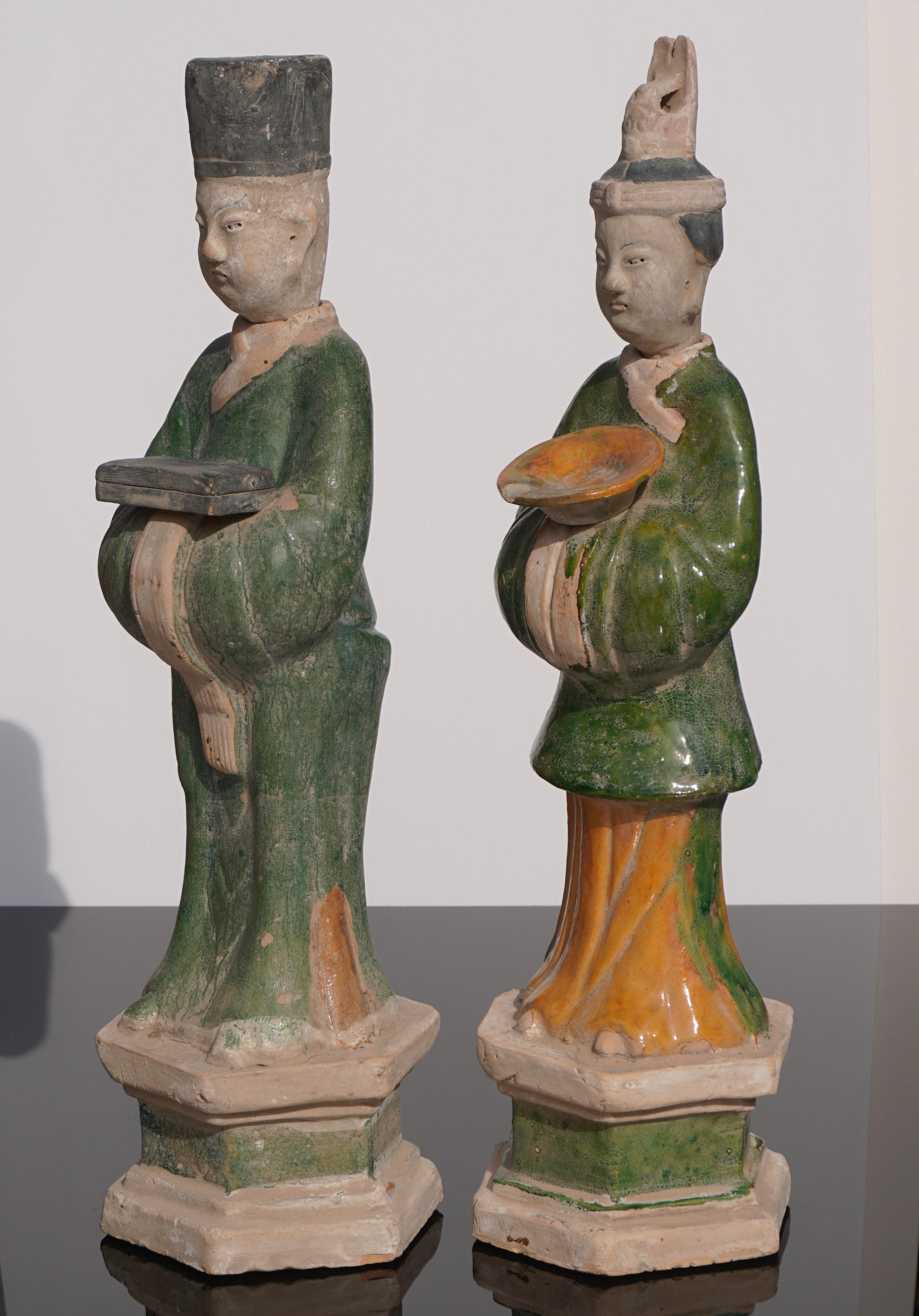 Chinese Large Ming Dynasty Terracotta Tomb Procession Attendees