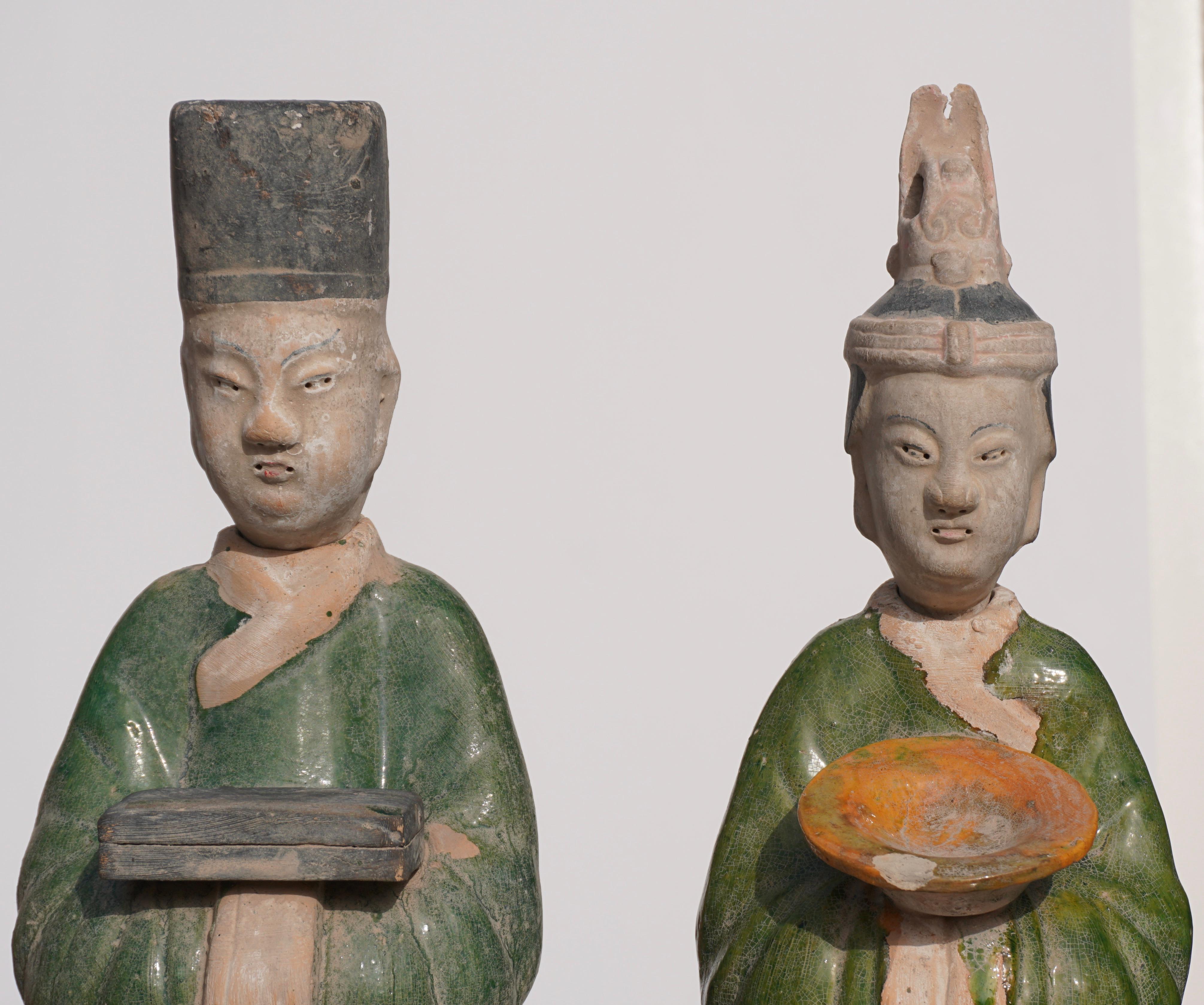 18th Century and Earlier Large Ming Dynasty Terracotta Tomb Procession Attendees