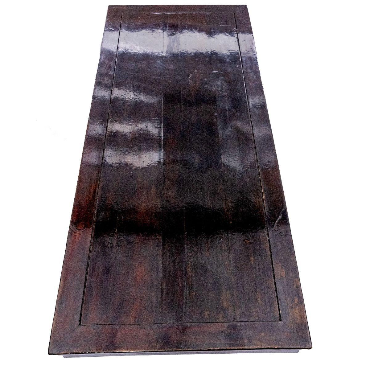 Großer Kalligraphie-Tisch im Ming-Stil mit originalem schwarz-Burgundy-Lack im Angebot 4