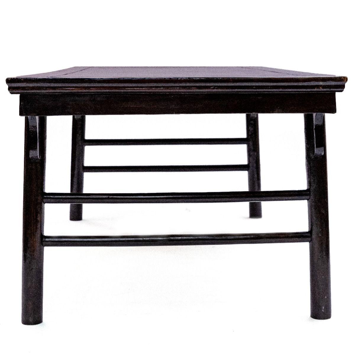 Großer Kalligraphie-Tisch im Ming-Stil mit originalem schwarz-Burgundy-Lack im Angebot 5