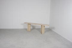 Large Minimalist 1970s Travertine Console Table