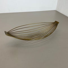 Large Minimalist Brass Fruit Bowl Shell by Carl Auböck, Austria, 1950s