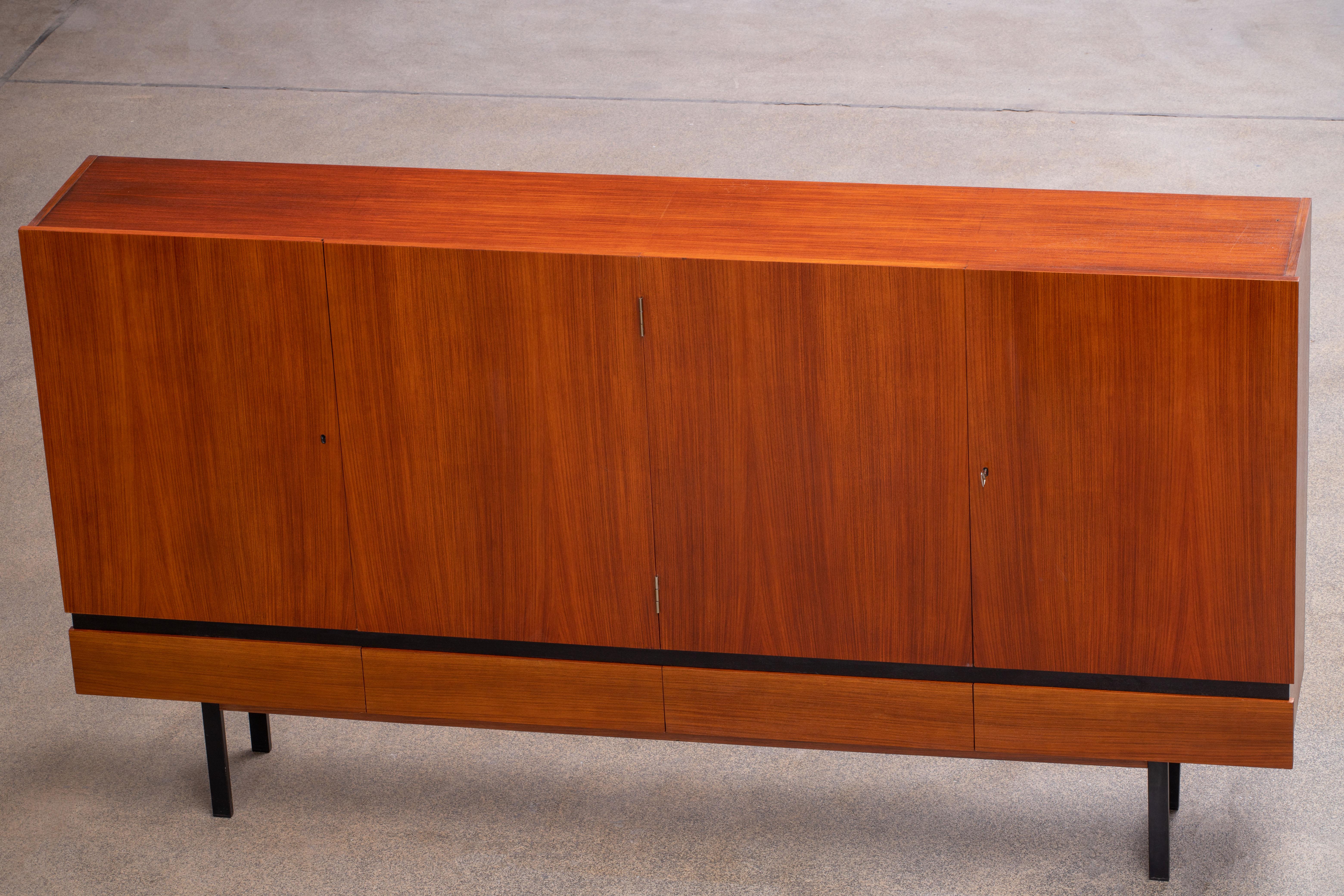 Large Minimalist Danish Mid-Century Teak Highboard, 1960s 6