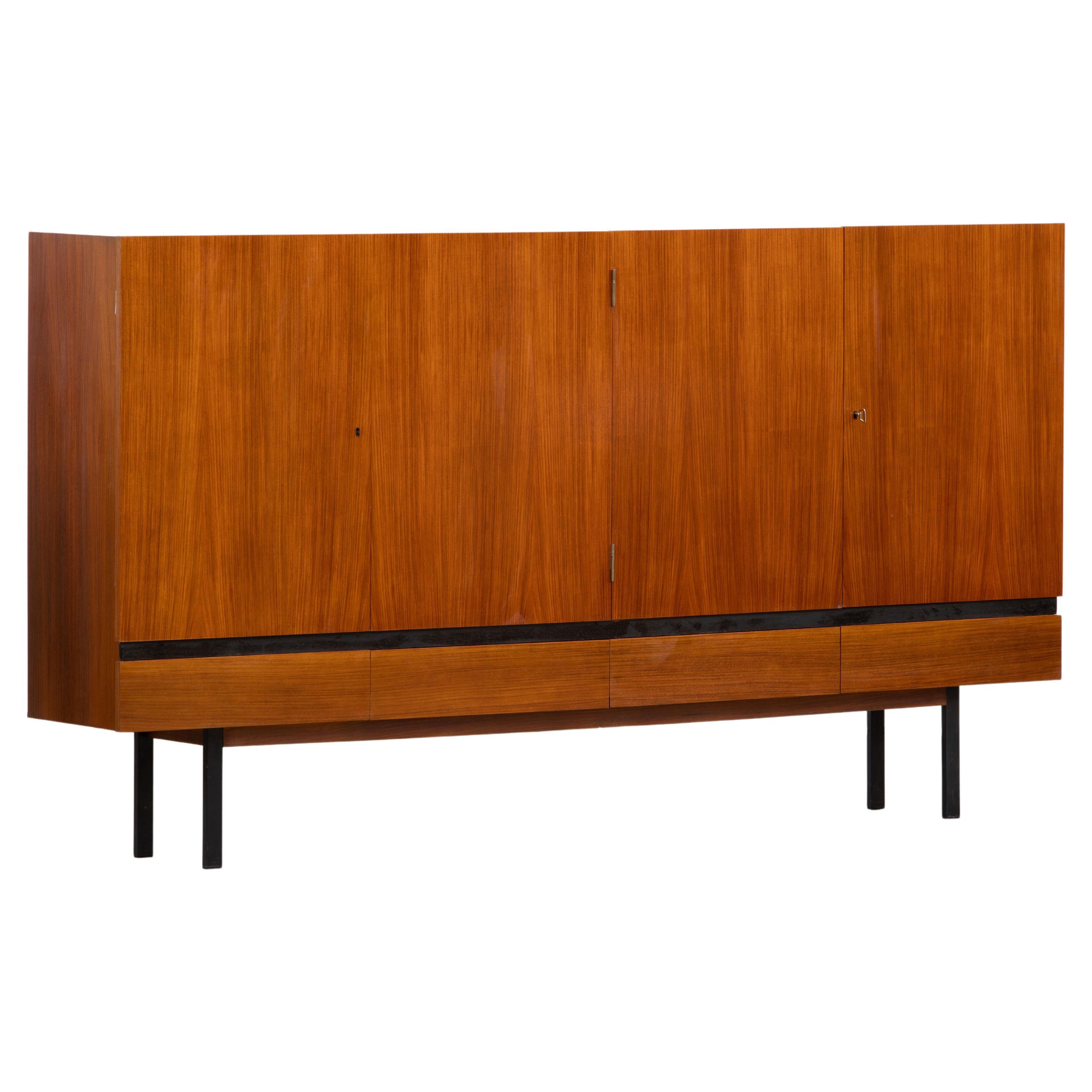 Large Minimalist Danish Mid-Century Teak Highboard, 1960s