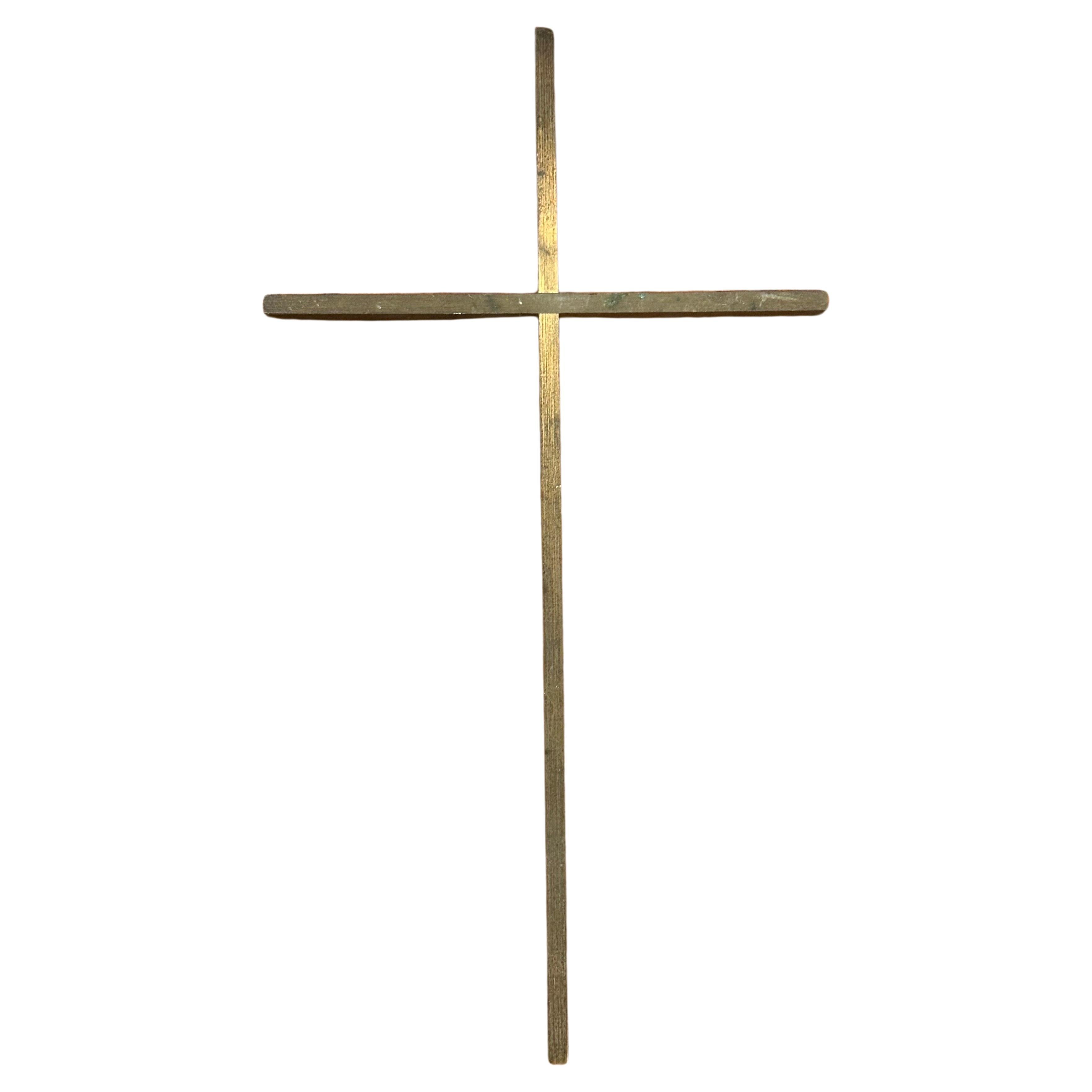 Large Minimalist MCM Brass Cross For Sale 4