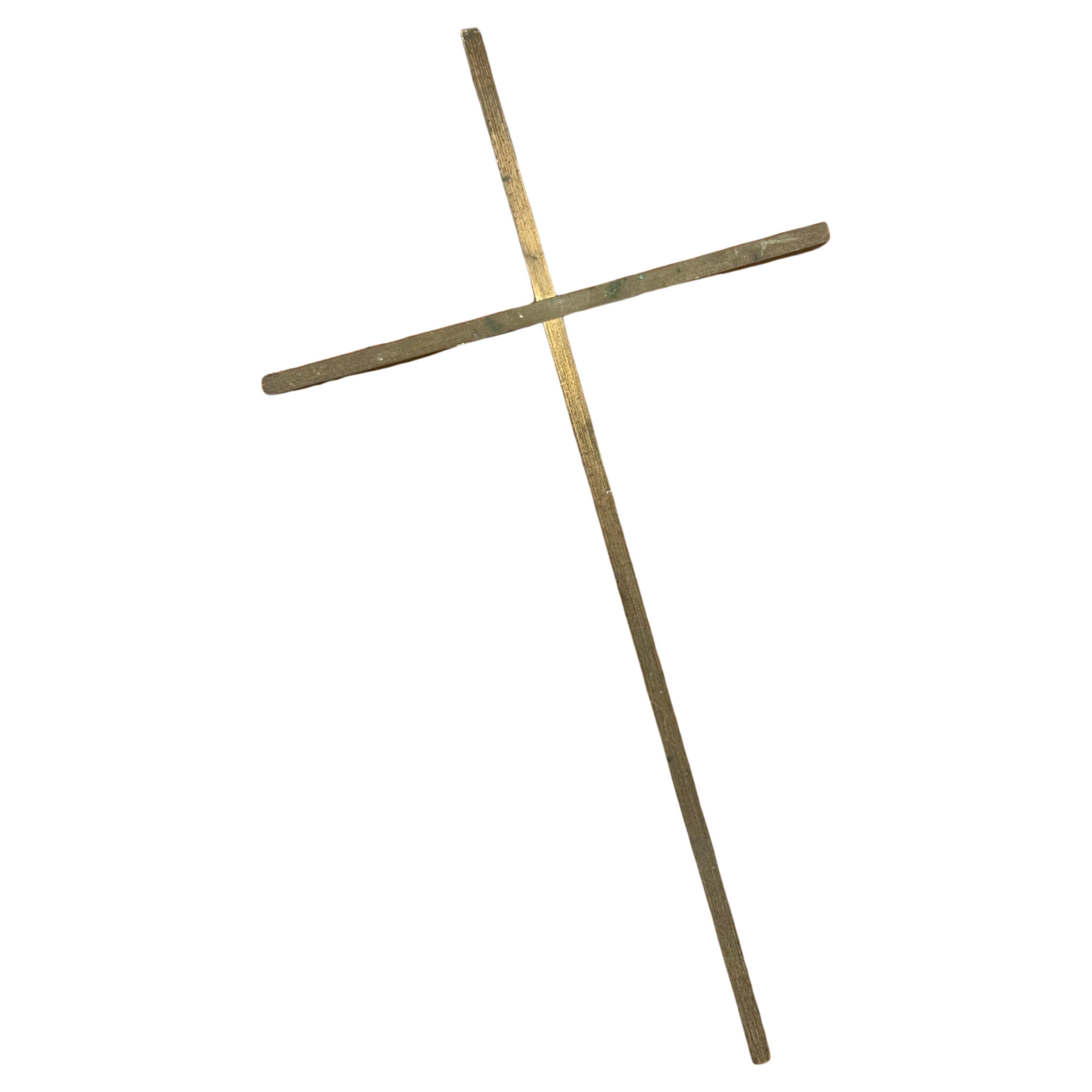 Large Minimalist MCM Brass Cross For Sale 5