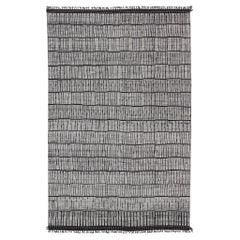 Grande tappeto minimalista moderno e casual con sfondo nero e avorio 11
9 x 18
4