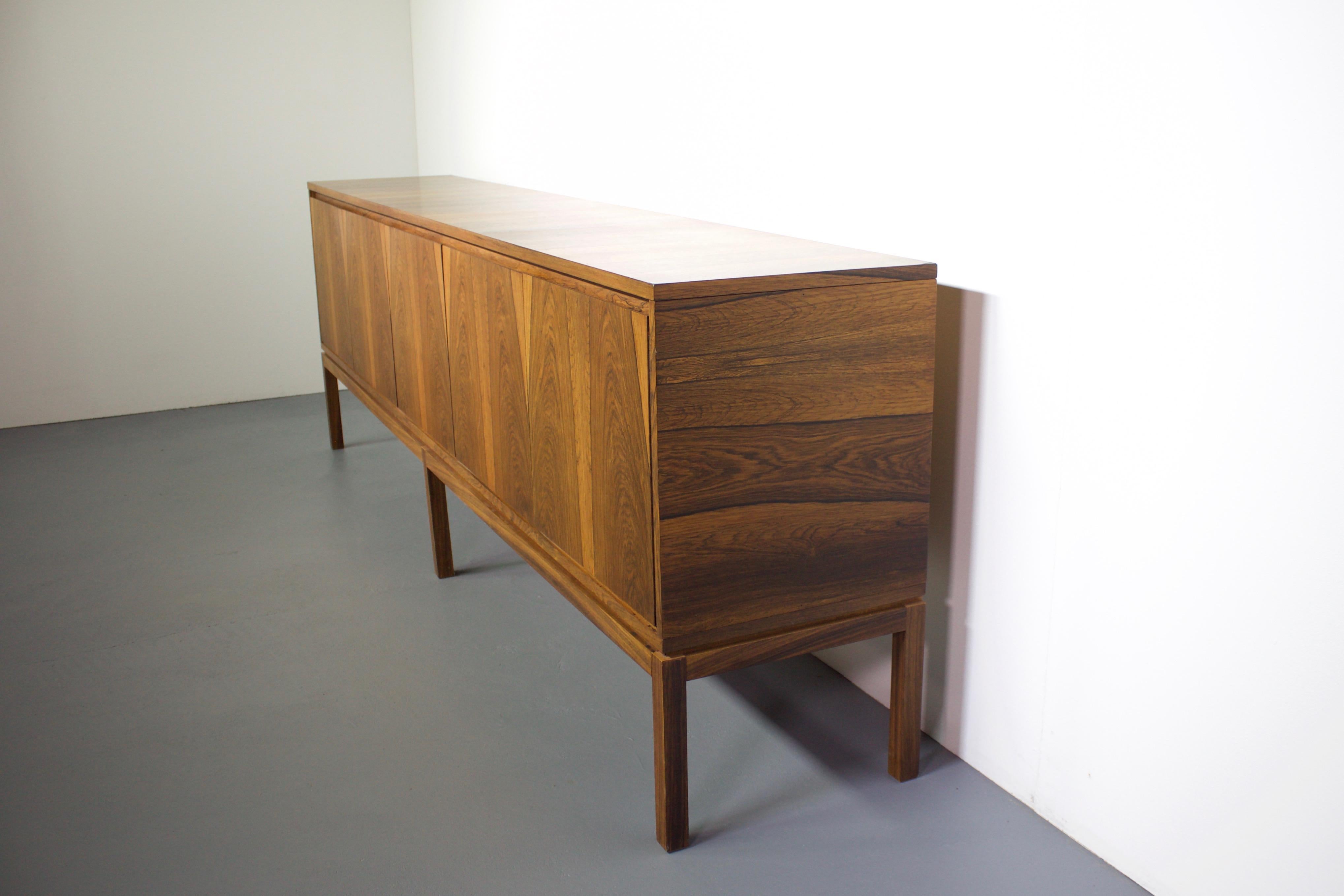 Belgian Large Minimalist Rosewood Sideboard, Belgium, 1960s