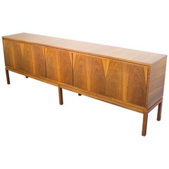 Large Minimalist Rosewood Sideboard, Belgium, 1960s