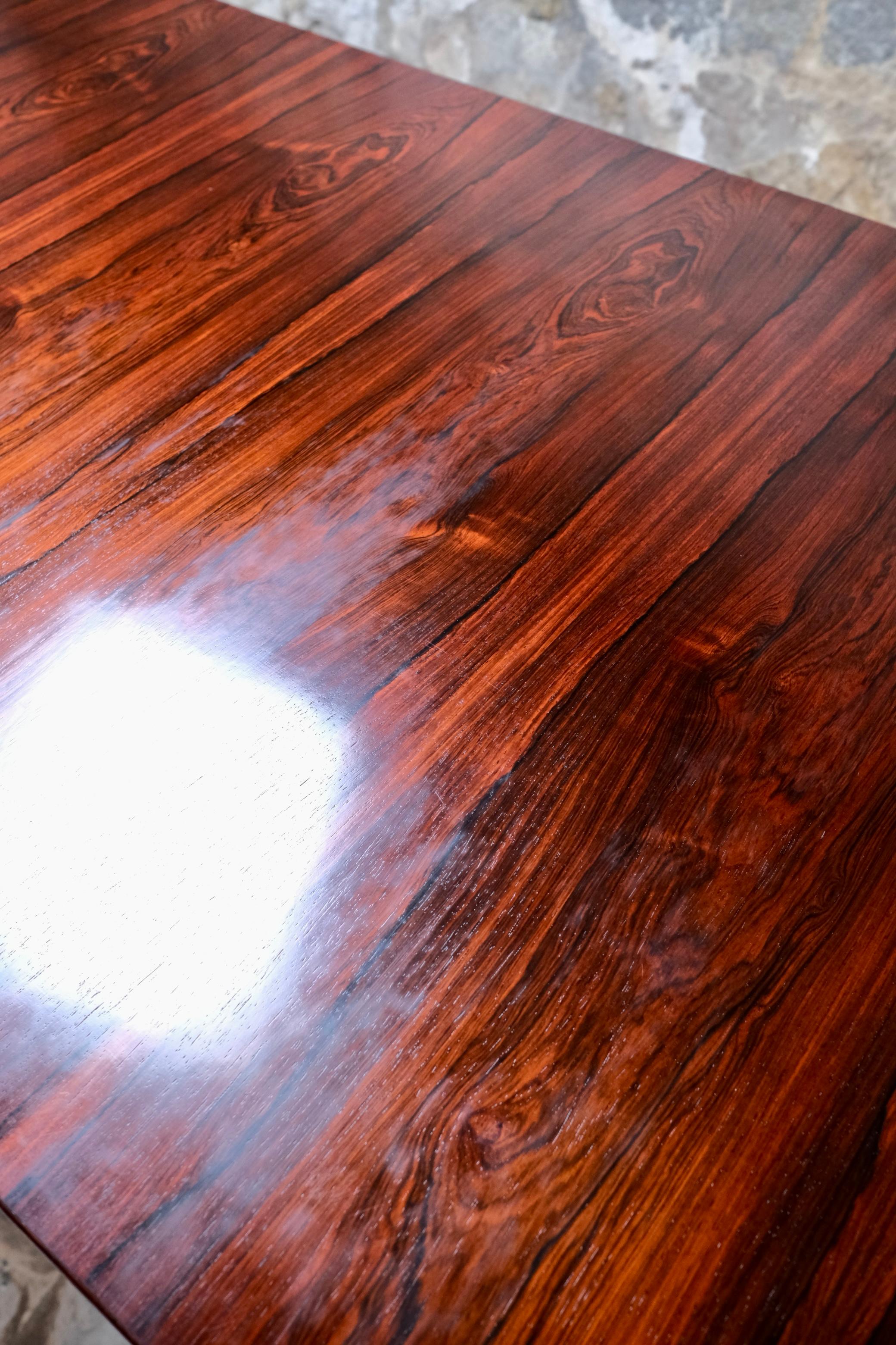 Grande table de salle à manger scandinave minimaliste, forme rectangulaire, années 1960 en vente 6
