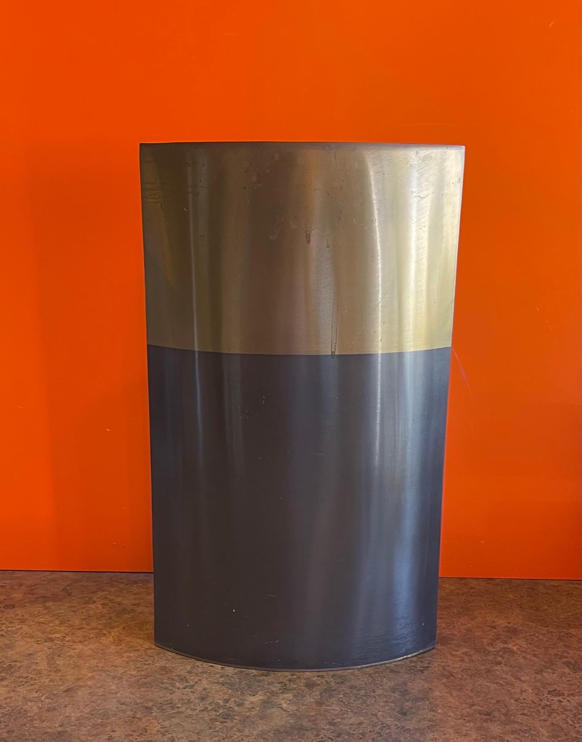 Large Minimalist Two Tone Brass & Bronze Vase / Candle Holder by Michael Aram  For Sale 10