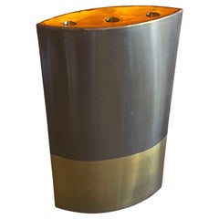 Grand vase/bougeoir minimaliste en laiton et bronze de deux tons par Michael Aram